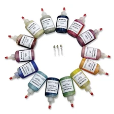 Glassline Fusible Lead-Free Glass Paint Sqz.Bttl.Pen Kit Inc.14 Colors & Tip Set