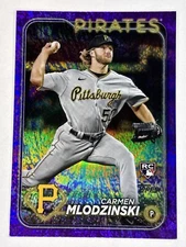 2024 Topps Series 1 Carmen Mlodzinski RC Purple Foil /799 Pittsburgh Pirates