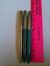 3 Vintage Parker Ballpoint Pens Pen Lot NEEDS INK Blue Gray Silver Gold