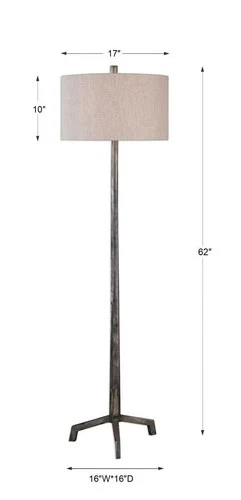 UTTERMOST 28118 IVOR TAPERED CAST IRON INDUSTRIAL FARMHOUSE FLOOR LAMP - Picture 5 of 6