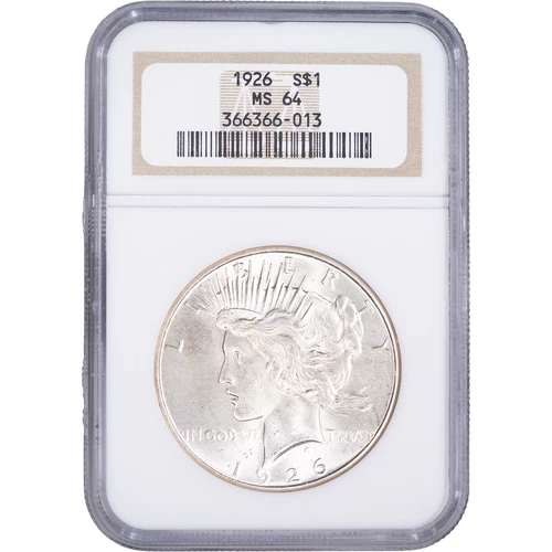 1926 $1 Peace Silver Dollar ~ NGC MS 64