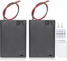 AA Battery Holder, 2 Pack 3 AA Battery Holder with Leads, with Switch, (3X1.5 Vo