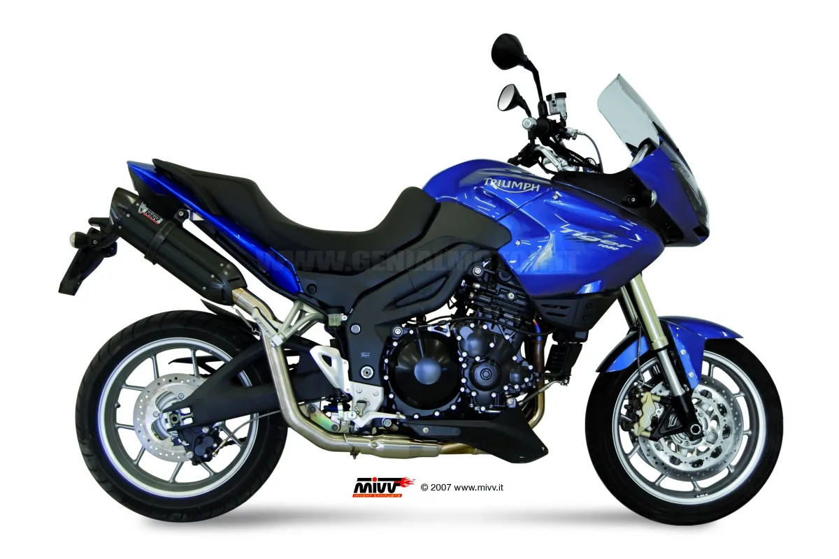 Mivv Exhaust Muffler Suono Black Stainless Steel Triumph Tiger 1050 2007 > 2013