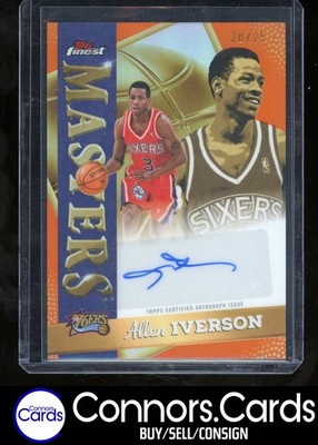 Allen Iverson Auto 2025-26 Finest #MA-AI Masters Autographs Orange Refractor /25