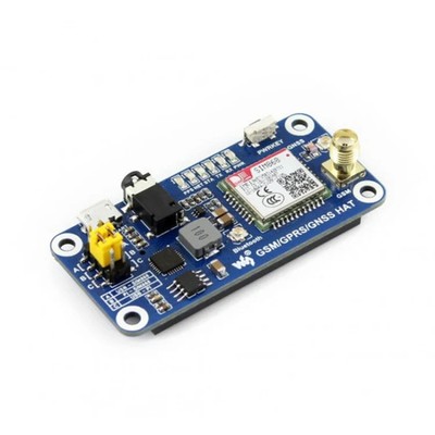 Waveshare GSM/GPRS/GNSS/Bluetooth HAT for Raspberry Pi, GSM/GPRS/GNSS/Bluetooth