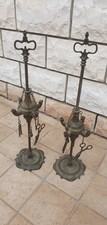 Coppia Lampade ad olio in ottone / bronzo perfette bellissime