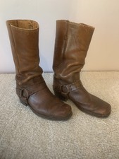 Vintage Very Distressed Frye Harness Boots Black Label 1970 s Made in USA Vtg