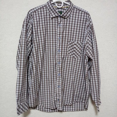 Robert Talbott Men's Long Sleeve Shirt, Button Down, Size XL, 100% Cotton, Plaid