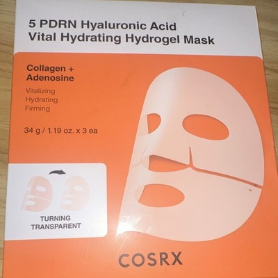 COSRX 5 PDRN Hyaluronic Acid Hydrogel Face Mask Hydrating Firming 3 x 1.19oz
