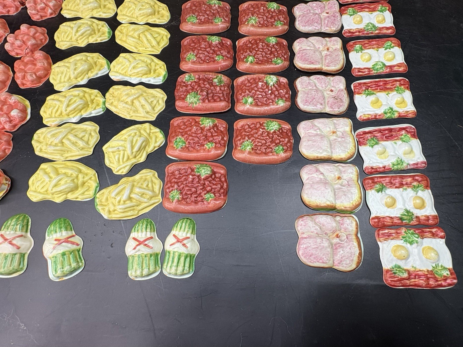 Play Food Molded Celluloid Plastic Toy Doll Vintage 1950s Lot 100+ pcs