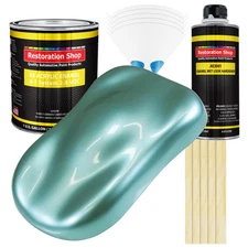 Restoration Shop Silver Aqua Metallic Acrylic Enamel Gallon Kit, Auto Paint