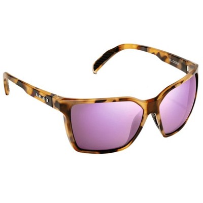 Bajio Eldora Sunglasses, Beige Tort Gloss Frame, Rose Mirror Glass Lens