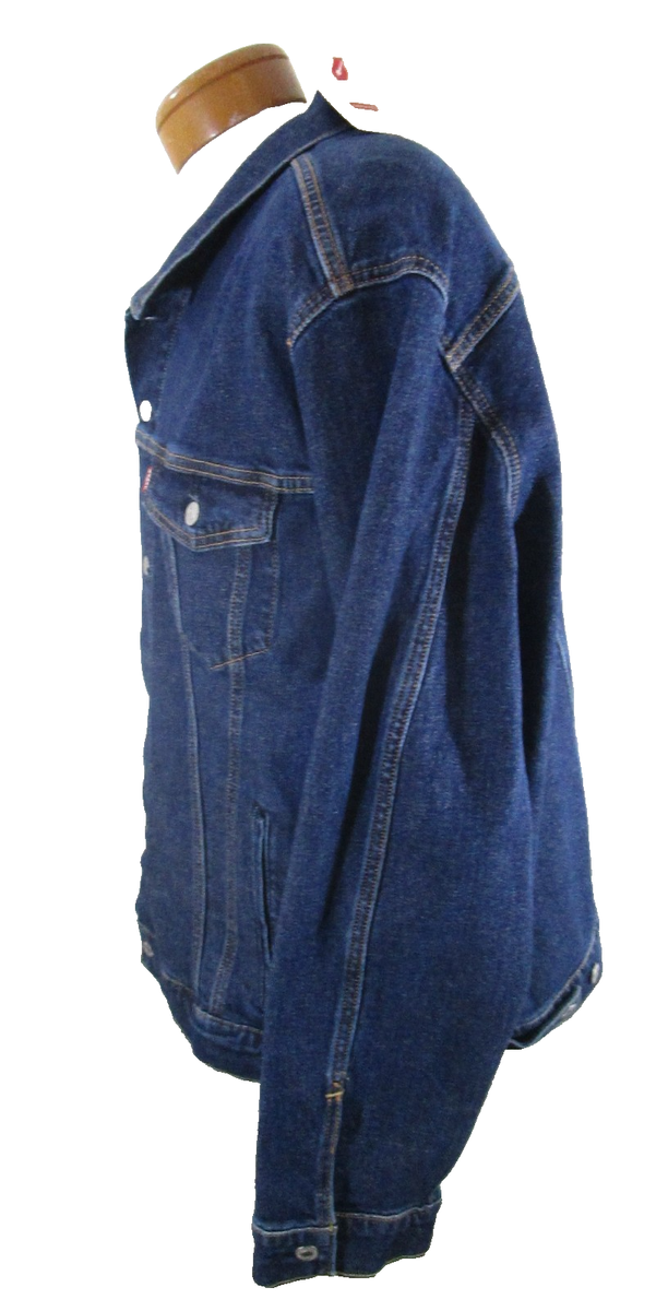 NWT Levis Mens Standard Fit Denim Trucker Jacket XXL Dark Wash