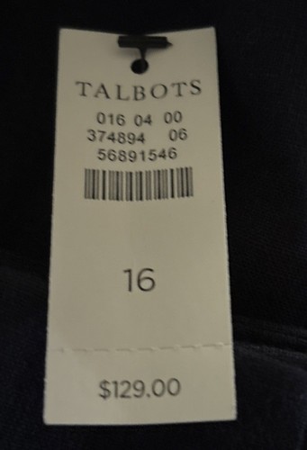 Pantalones de pierna ancha de lino Talbots Greenwich azul marino talla 16 nuevos con etiquetas - Imagen 6 de 7