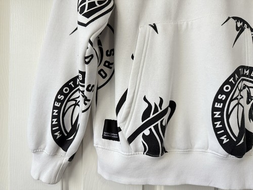 ZARA X NBA boy size 13-14 cm 164 white/black OVERALL PRINTED HOODED SWEATSHIRT - Picture 7 of 23