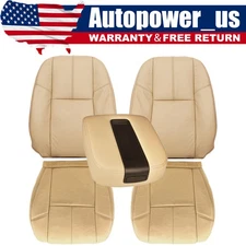 For 2007-2014 Chevy Tahoe Front Bottom & Top Replacement Leather Seat Cover Tan