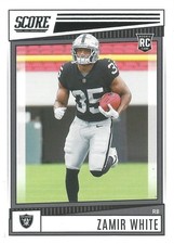 ZAMIR WHITE 2022 SCORE ROOKIE CARD #336 RAIDERS. rookie card picture
