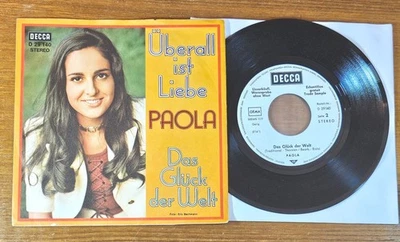 PAOLA "Überall ist Liebe / Das Glück der Welt" 1971 EX WL PROMO 70er Decca 7" 45 - Bild 1 von 4