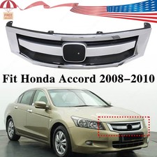 Fit Honda Accord 3.5l 2.4l 2008 2009 2010 Front Upper Grille Blackchrome