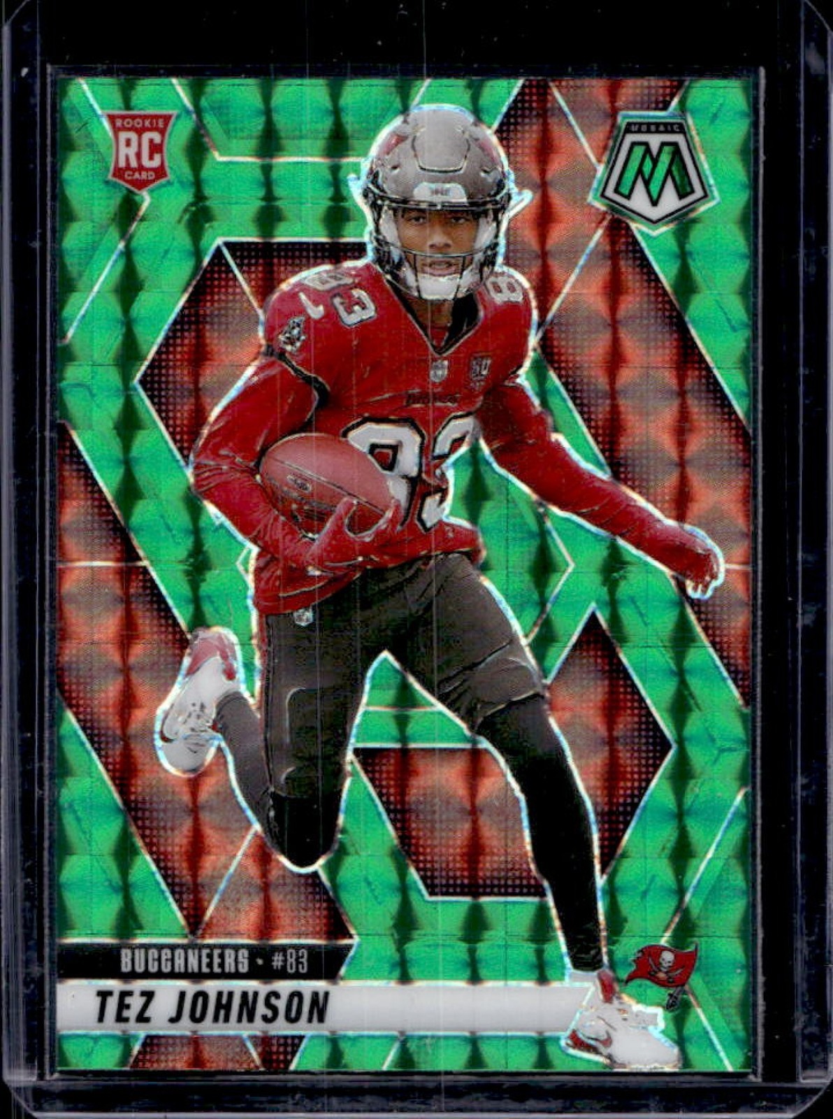 2025 Mosaic Tez Johnson Rookies RC Green Prizm #316 Buccaneers