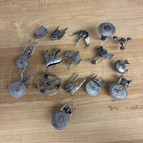16 vintage star trek micro machines lot faux pewter