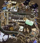 LARGE VINTAGE RHINESTONE CRYSTAL Costume & Designer JEWELRY LOT Rings pins