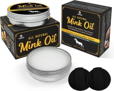 Mink Oil for Leather Boots, Leather Conditioner and Cleaner 3.52 Oz-All-Natural 