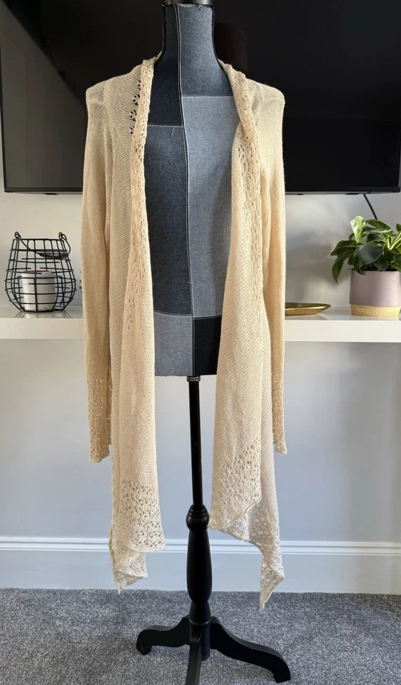 Cárdigan Next Vintage y2k Talla Mediana Beige Crochet Foto 3 de 4