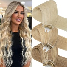 Micro Loop Link Beads Real Remi Human Hair Extensions Micro Ring 100 Remy Hair