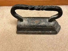 Vintage Cast Iron Sad Iron Heavy Antique Press Doorstop Rustic Primitive Decor