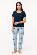 Womens Pyjamas Set Bottoms & Top 100% Cotton Ladies Loungewear Short Sleeve Pjs