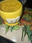 4” Tall M&M  Ceramic Yellow Candy Bowl w/ Red & Blue M&M ‘s+ 2 Plush Dolls — photo 4