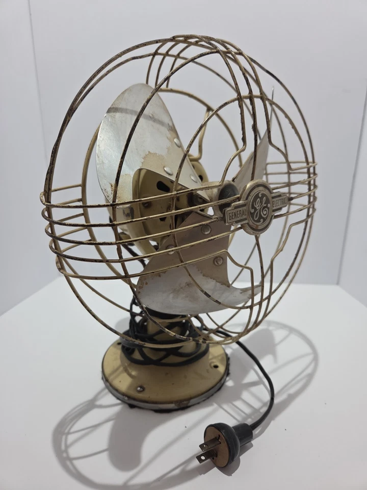 Ventilador oscilante vintage General Electric GE Vortalex probado y funciona Foto 3 de 4
