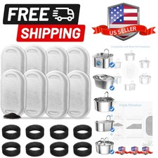Cat Water Fountain Filters, 8 Pack Cat Fountain Filter Replacement with 8 Spo...