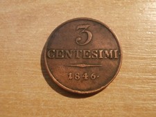 3 Centesimi 1846 M , Milano , Italy - AUSTRIA-HUNGARY ,  Ferdinand V.