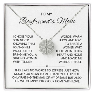 Boyfriends Mom  Clover Heart Convertible Necklace,  Mothers Day Gift