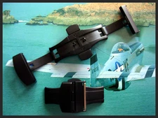 24mm Black PVD Deploy Buckle Push Button Butterfly 316 SS IW SUISSE 18 20 22 USA