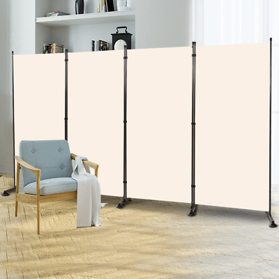 6FT Folding Room Divider - 4 Panel Freestanding Privacy Screen for Home & Office