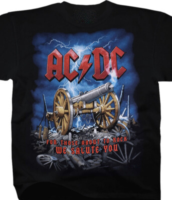 Vintage ACDC Band Gift For Fans Cotton Full Size Unisex Black Shirt MM1583