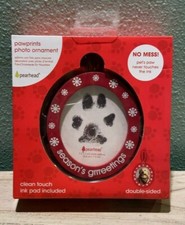  Pawprints Photo Ornament, Double Sided, Pawprint One Side - Photo Other  