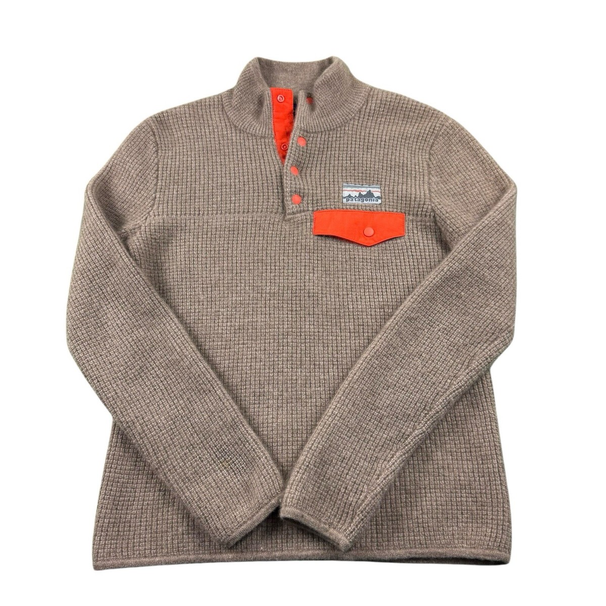 Patagonia Rare Undyed Brown Pure Cashmere T Snap Sweater Size Men’s XS