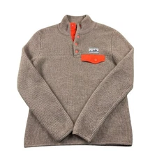 Patagonia Rare Undyed Brown Pure Cashmere T Snap Sweater Size Men’s XS