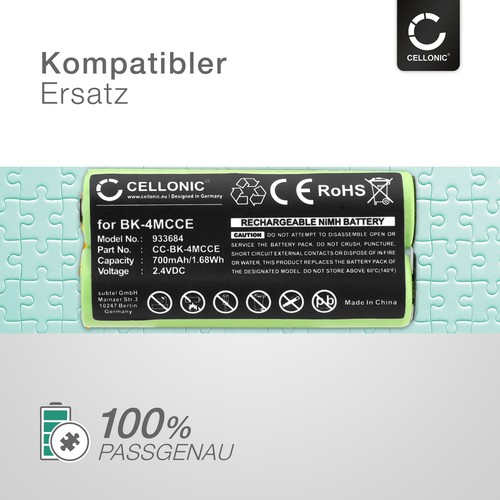 Ersatz Akku für WATERPIK Sensonic Plus SR-3000 Sensonic Plus SR-3000E 700mAh - Bild 4 von 7