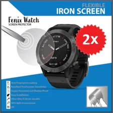 GVDS Flexible Iron Bubble free 2pack Screen Protector f/ Garmin Fenix Watch Face