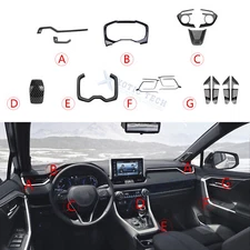 Carbon Fiber Style Side Air Vent Door Armrest Gear Shift Trim For RAV4 2019-2025