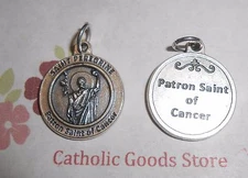 Saint St. Peregrine - Patron Saints of Cancer - 3/4 inch Silver Tone Medal  