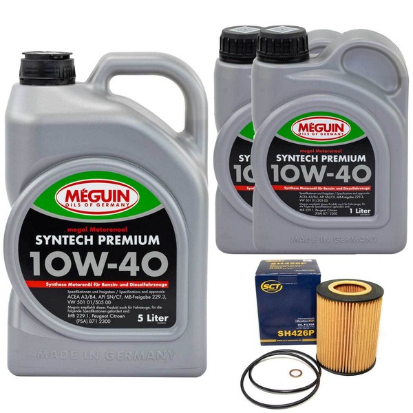MotoröL Set Syntech 10W-40 Meguin 7 Liter + ÖLfilter FüR BMW 3Er 320I 328I E36-image