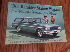 1963 Amc Rambler Station Wagon Brochure Folder