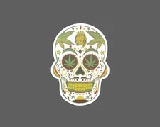 Sugar Skull Sticker 420 Lion Waterproof Marijuana Gift NEW
