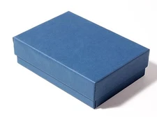 Luxury satin lined jewelry presentation Christmas gift display blue card box